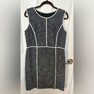 Lafayette 148 New York Black and White Textured Midi Dress